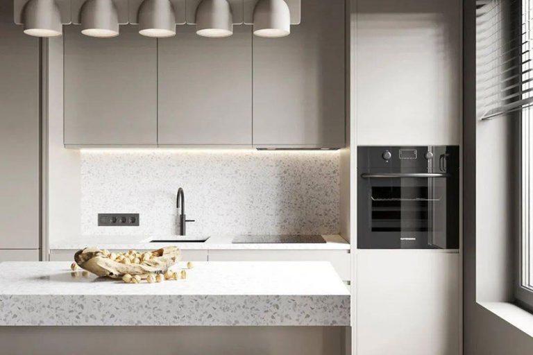 简约风格家居设计厨房吧台休闲区效果图