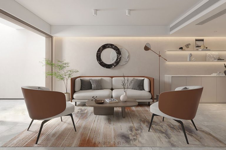 简约风格住宅设计案例休闲厅场景效果图