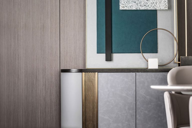 轻奢风格家居餐厅装饰柜效果图