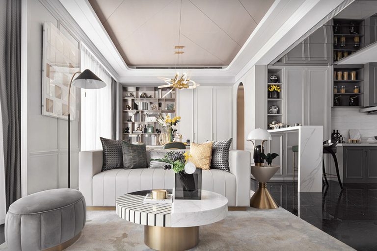 轻奢风格家装工程案例休闲会客厅效果图