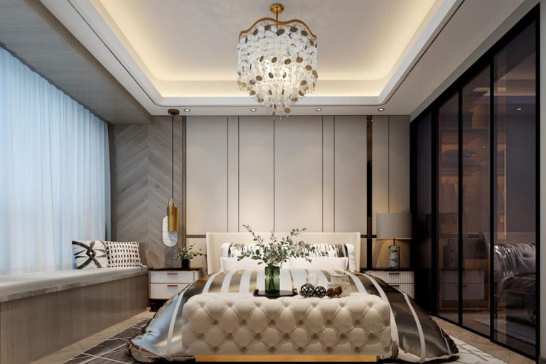 轻奢风格住宅设计案例主卧效果图