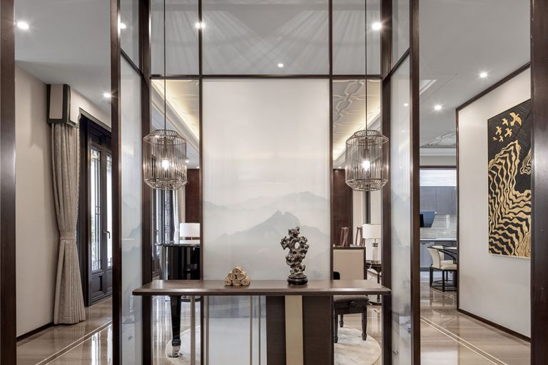 轻奢新中式风格家居装修玄关效果图