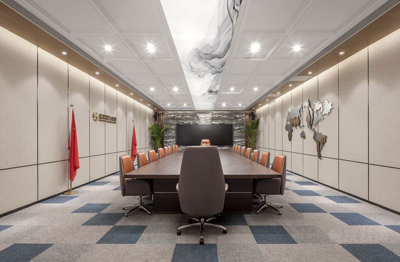 昆明中式风格大型办公室装修会议室