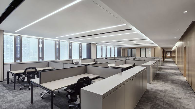 昆明呈贡区现代中式办公室装修设计图工作区