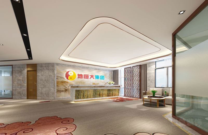 昆明东川中式风格办公室装修施工案例大堂 昆明东川中式风格办公室装修施工案例大堂