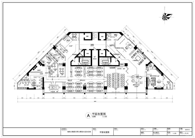 昆明东川中式风格办公室装修施工案例平面布置图 昆明东川中式风格办公室装修施工案例平面布置图