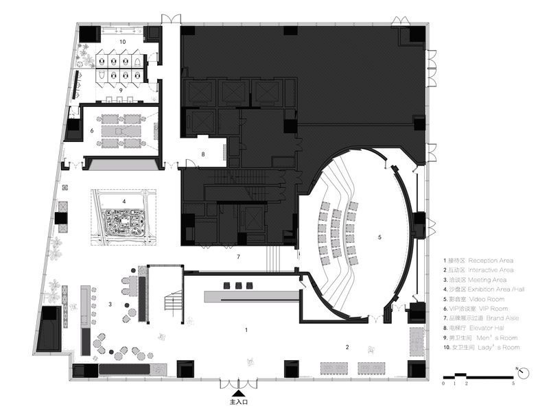 昆明玉溪现代风格办公室装修公司案例平面布置图