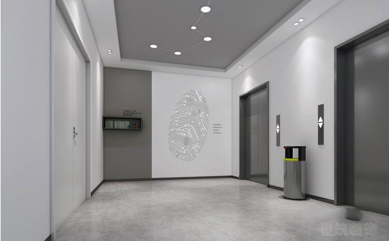 昆明五华区现代工业风办公室装修电梯厅