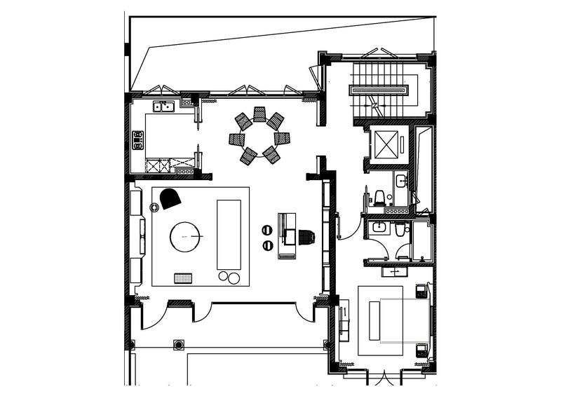 昆明东川区轻奢中式风家居装修设计效果图一层平面布置图