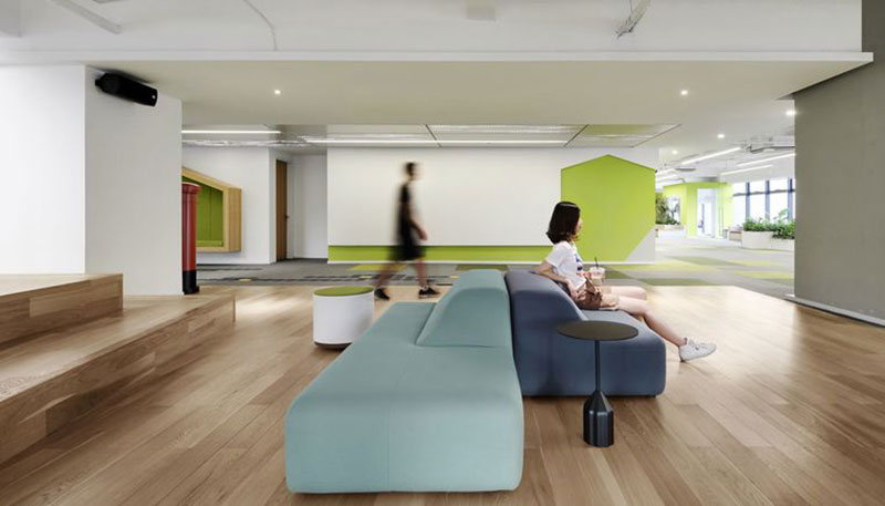 清新现代风的办公室装修设计家具组合