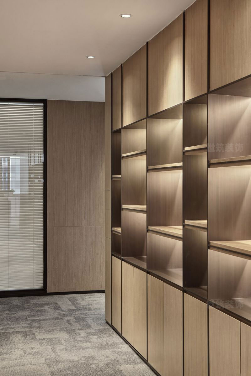 昆明石林现代中式办公室装修设计定制展示柜