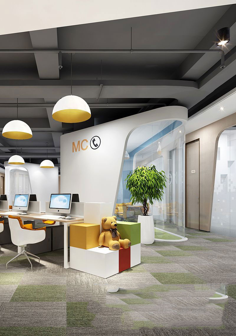 昆明五华区现代简约风办公室装修设计效果图办公区
