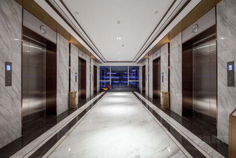 昆明瑞丽中式轻奢风办公室设计方案公共电梯厅