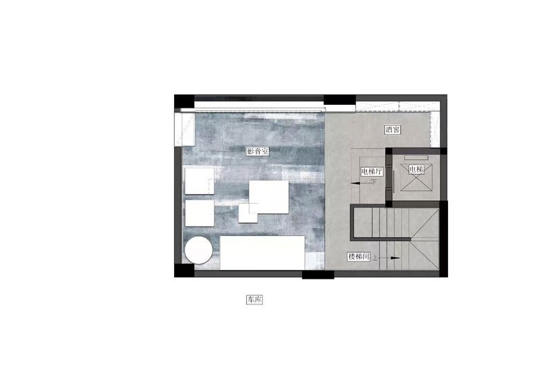 昆明官渡区轻奢风新房装修负一层平面布置图