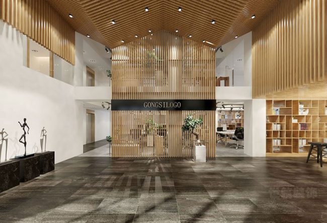 呈贡中式办公室效果图