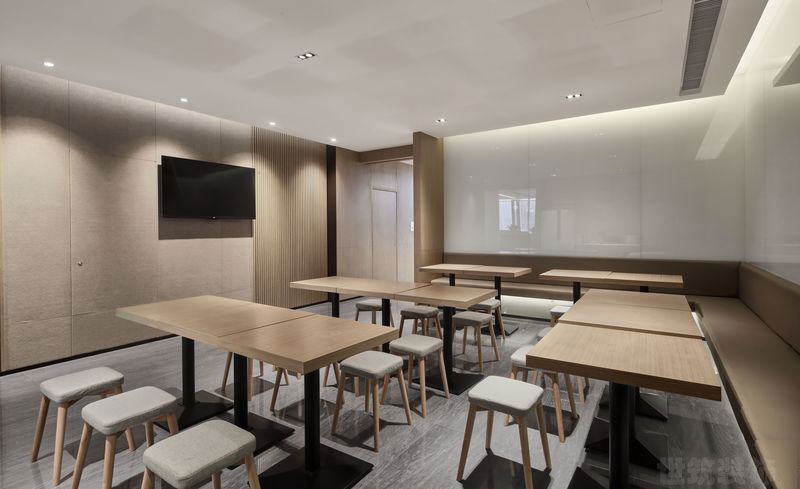 昆明呈贡区现代中式办公室装修设计图职工餐厅