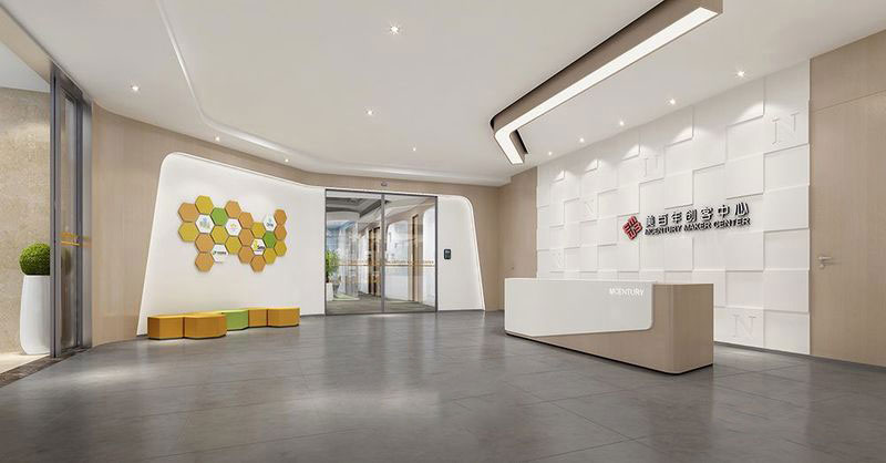 昆明五华区现代简约风办公室装修设计效果图前厅