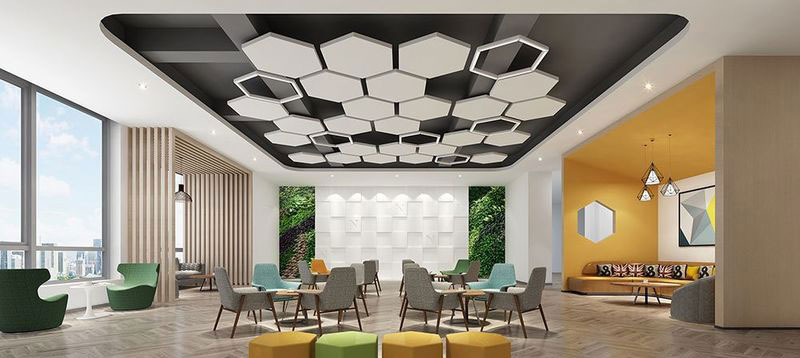 昆明五华区现代简约风办公室装修设计效果图接待区氛围调性