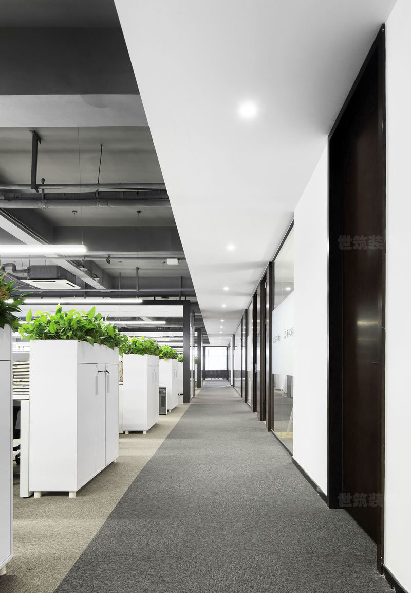 清新现代风的办公室装修设计办公区走廊