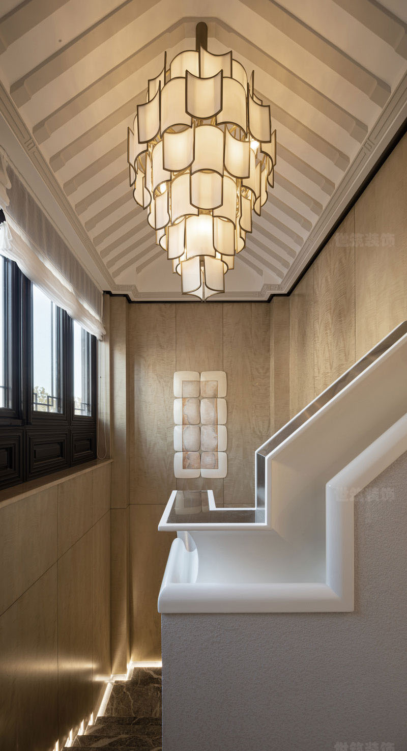 昆明东川区轻奢中式风家居装修设计效果图楼梯