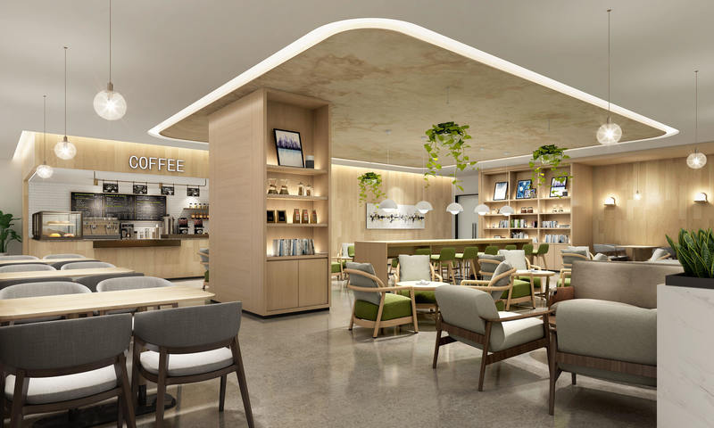 云南大理太阳能餐厅装修咖啡区域设计